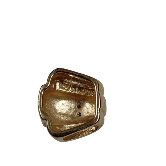 Vtg Gold-Plated Sterling Silver With Diamond Accent Slider Pendant 2.7g .5" - Picture 2 of 10